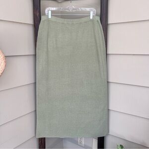 Linden Hill Women's Knit Skirt Large Sage Green Elastic Waist Lagenlook Modest